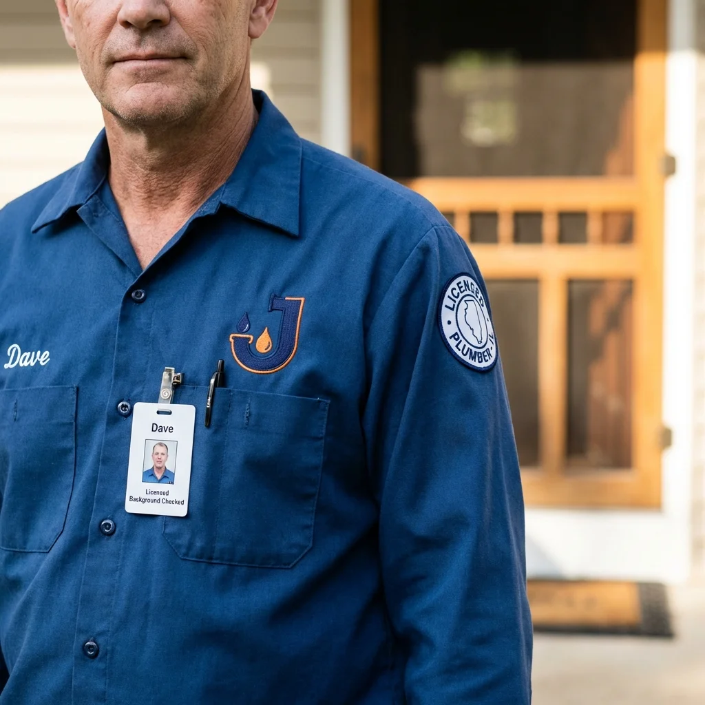 Licensed plumber showing ID badge in Sullivans Island, SC