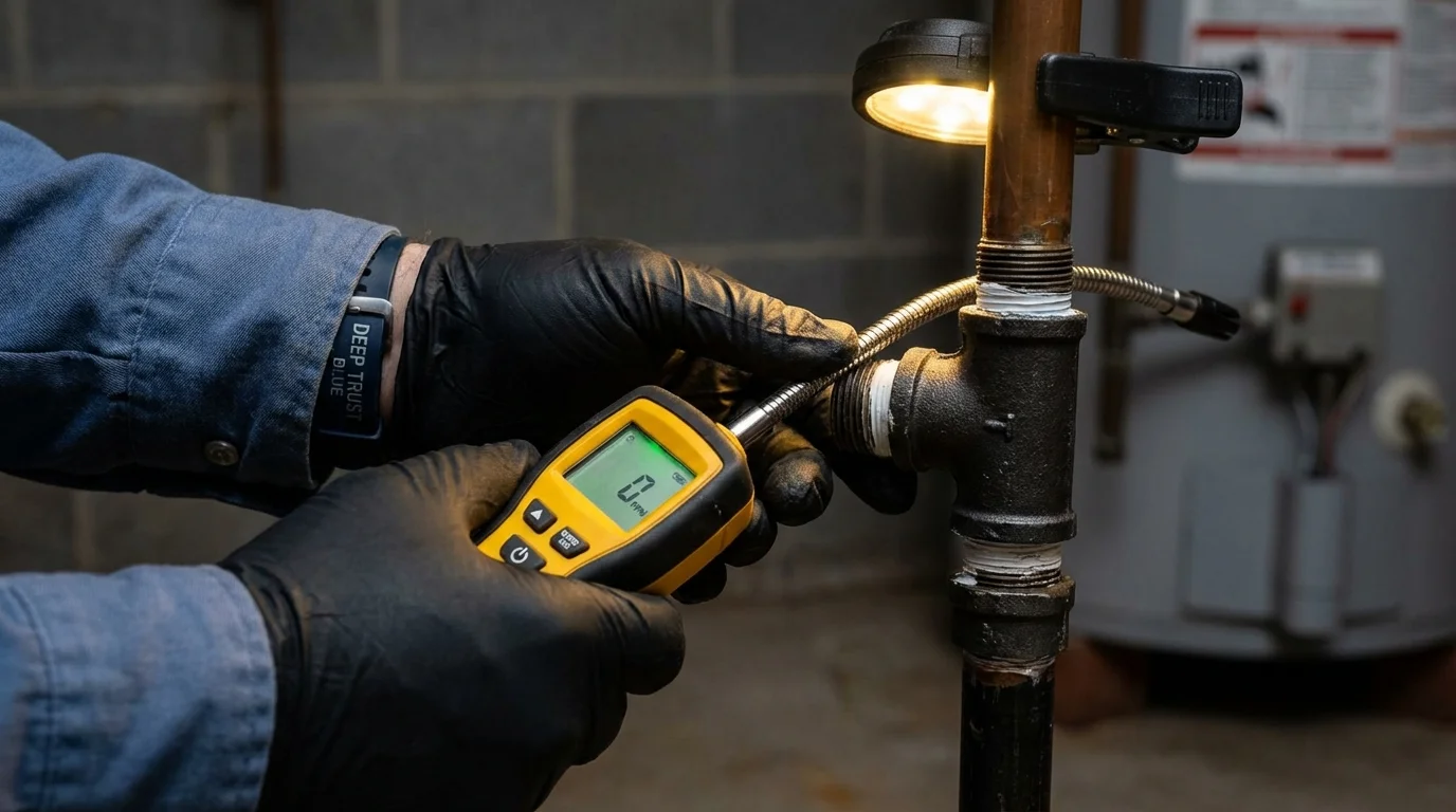 Gas leak detection with electronic sniffer by Johns Plumbing LLC in Sullivans Island